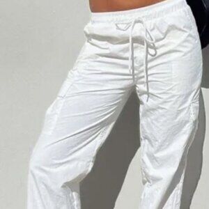 Princess Polly Flossie Parachute Pants. White. Size 6